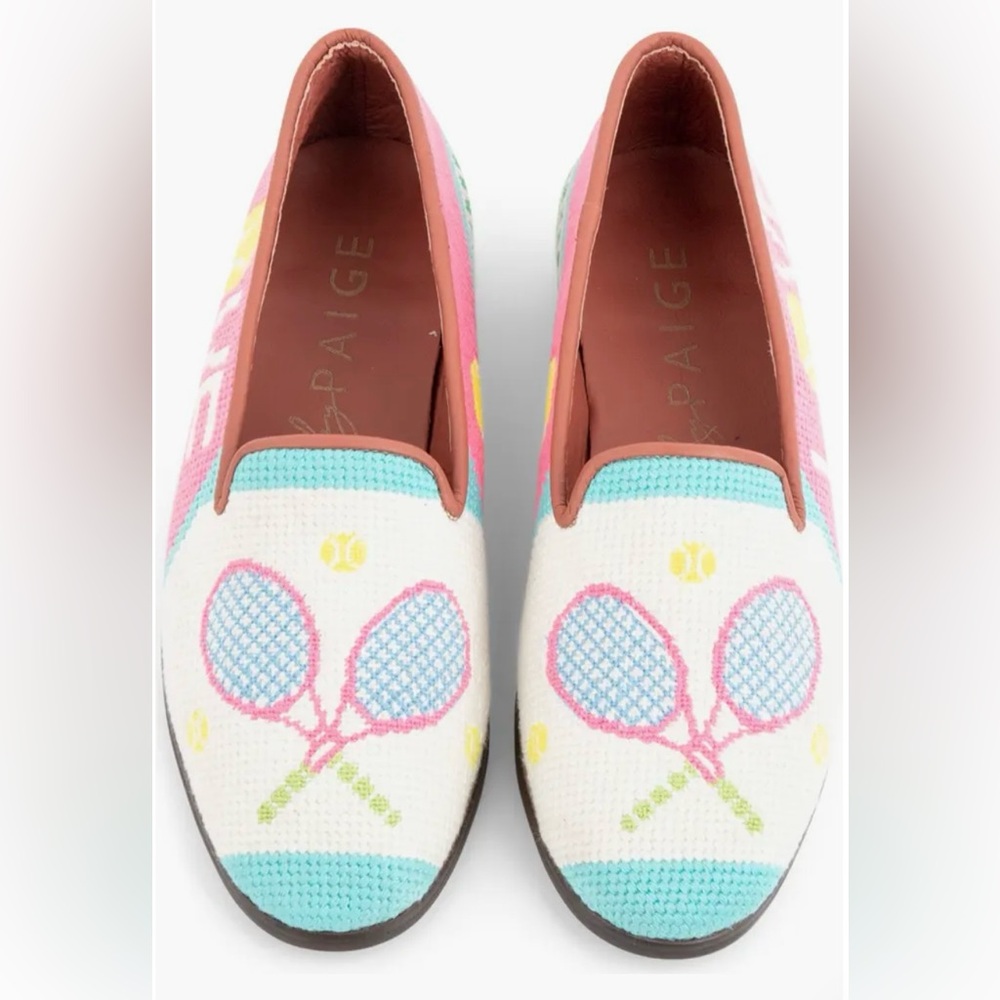 New ByPaige Women's Pink and White Tennis Loafers